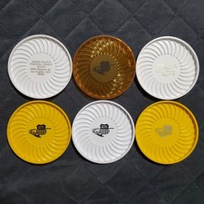 Vintage Union Pacific Railroad Set of 6 Train Coasters Plastic 70s