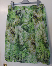 Marcona 100% Silk Chiffon Evening Occasion Skirt in Leaf Design Size 16 EU 42