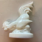 Kemple Fighting Rooster Milk Glass Bookend/Door Stop Vintage