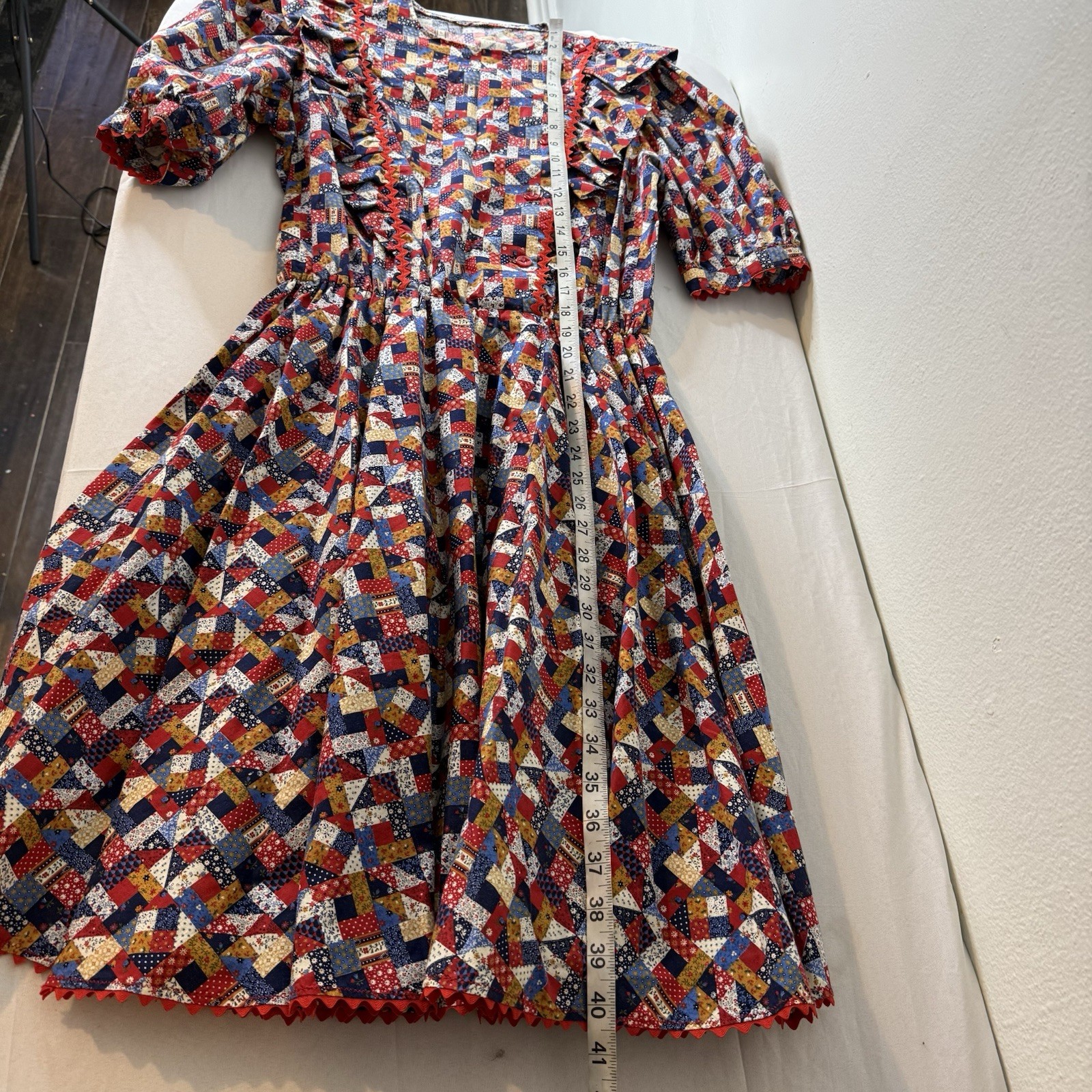 Retro Handmade Square Line Dancing Patchwork Prin… - image 10