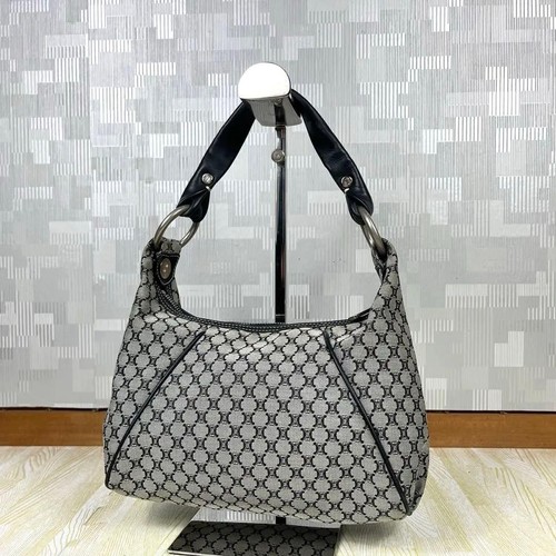 Celine Triomphe Handbag Navy Canvas Paris Macadam Classic Tote