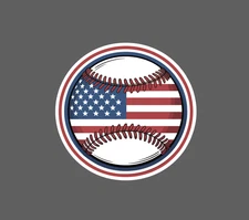 Baseball USA Flag Sticker Waterproof Decal America Sports Game Gift NEW