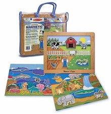 NEW Melissa  Doug Deluxe Wooden Animal Magnets  Habitats Set Carrying Case