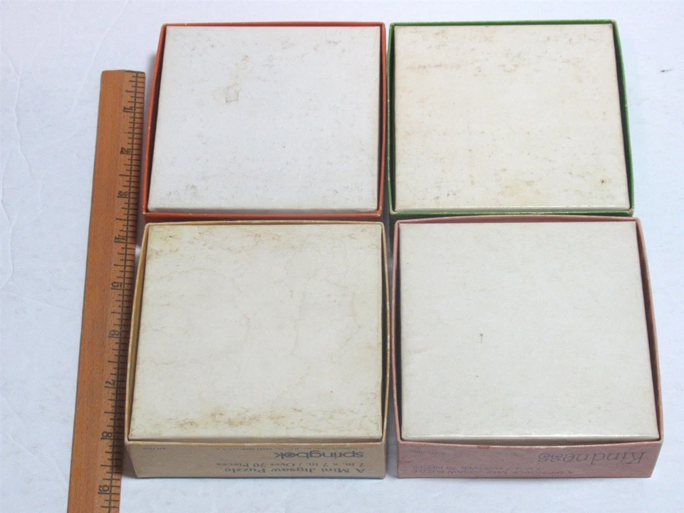 4 Complete Vtg Springbok Mini 70 pc Puzzles Hang Loose Dog Kittens Cat Pizza - Image 2 of 4