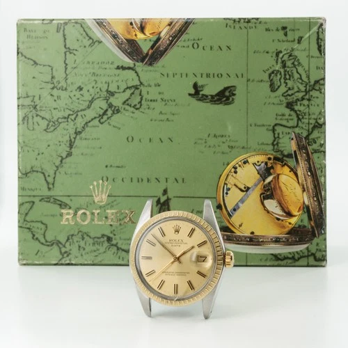 Men's Rolex OP Date 34mm Two Tone Watch Head Ref. 1505 w/Box #W263454-1