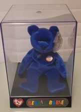 Vintage RARE 1998 TY Beanie Baby Clubby Dark Blue Bear with Case Tag