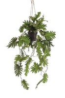 Artplants Kunstpflanze Philodendron Selloum Blumenampel Urco, 80Cm