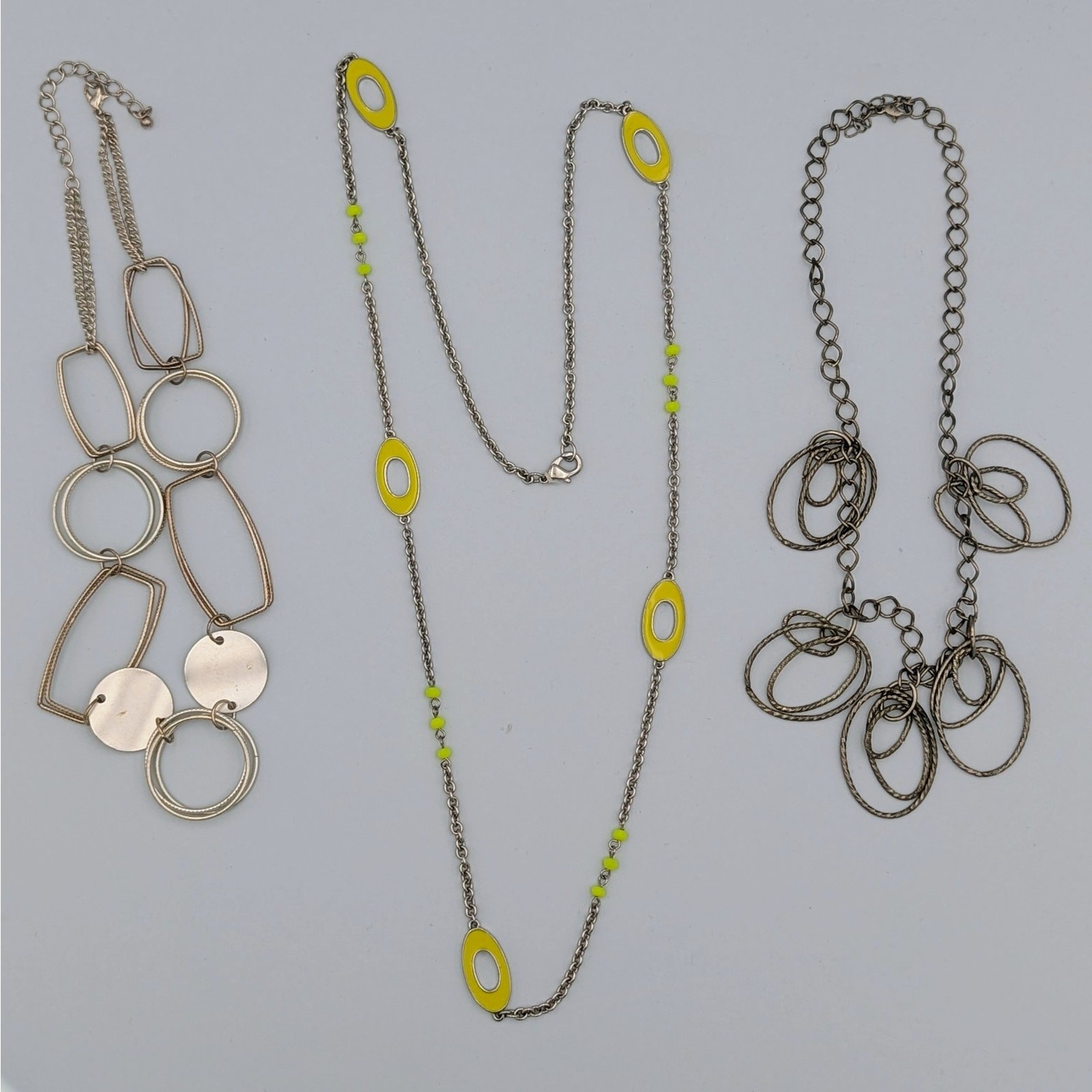 Modern Silver & Chartreuse Statement Jewelry Lot … - image 7