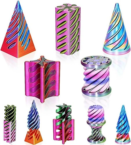 Impossible Spiral Cone Fidget Toy - 5PCS 3D Printed Fidget Toys with Passthrough - Picture 1 of 6