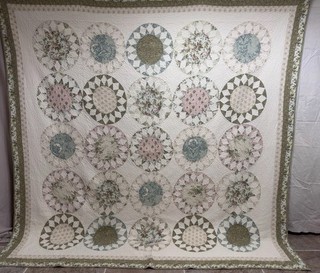 Vintage Inspired Sunflower Patchwork Quilt 86x86 queen #326