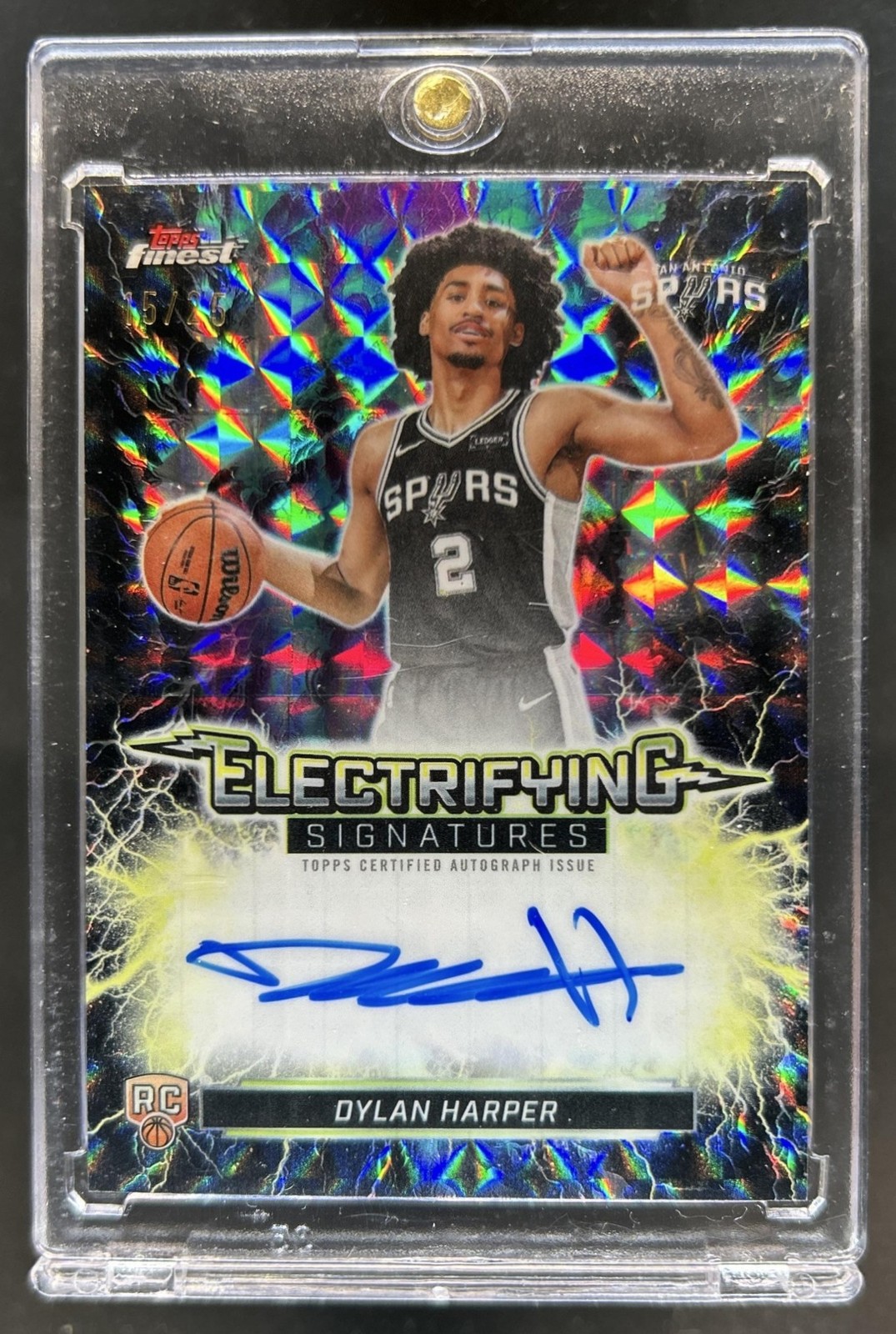 2025-26 Finest Dylan Harper Electrifying Signatures RC Black Geometric Auto #/25