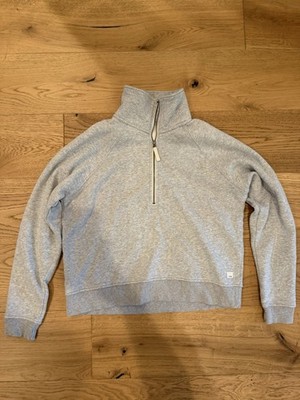 Vuori Women's Restore Half Zip Sweatshirt Sz L Heather Light Grey Thick