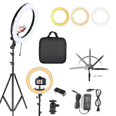 18'' LED Ring Light 55W 5500K Dimmable Ring Light Kit for Studio Shooting Videos
