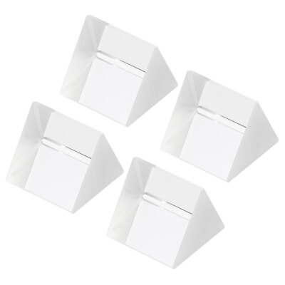 30mm/1.2 Inch Triangular Prism, 4 Pcs Glass Optical Rainbow Prism, Clear