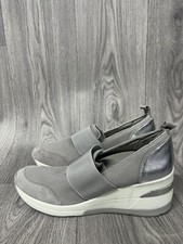 Image of Womens Dune London Emillia Grey Slip On Trainers UK Size 4 Brand New 
