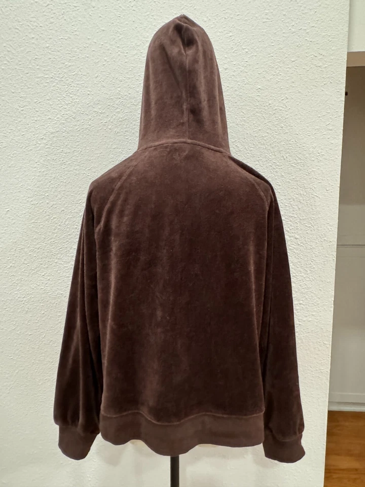 Sudadera con Capucha J.Crew Relajada Terciopelo Marrón Chocolate Profundo Talla S/M Envío GRATIS Foto 3 de 4