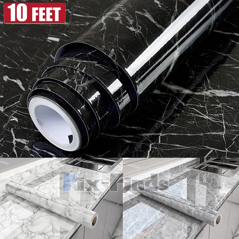 Rollo De Papel Mármol Tapiz Decoración Autoadhesivo Para Sala Cocina Habitacion 10 ft Foto 2 de 4
