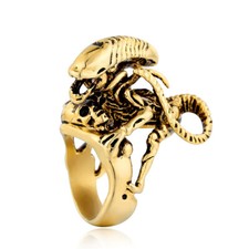 Gothic Alien Skull Monster Ring Stainless Steel Hip Hop Punk Cool Ring Size 7-10