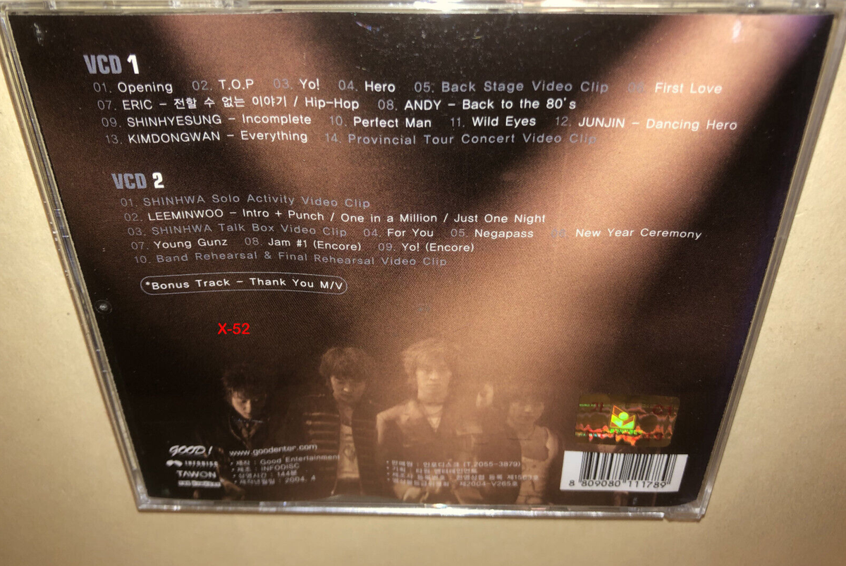 Shinhwa VCD Video CD Winter Story Tour Live Concert hits vintage