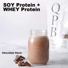 Whey protein and Soy protein chocolate flavor non sugar 600g Made in JAPAN