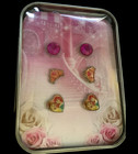 Disney 2  Princess and Minnie Mouse pierced earrings set, Includes tin case — photo 2