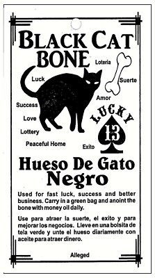 BLACK CAT BONE CURIO - HUESO DE GATO NEGRO FOR MAGICK AND RITUALS