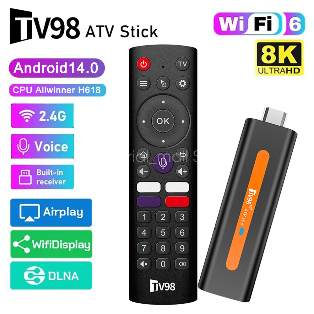 Smart TV Box Dual WiFi 6 Android 14 8K Video 5G TV Stick Streaming Media Player-image