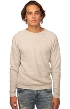 Unisex Triblend Fleece Raglan Crew Sweatshirt MADE IN USA
