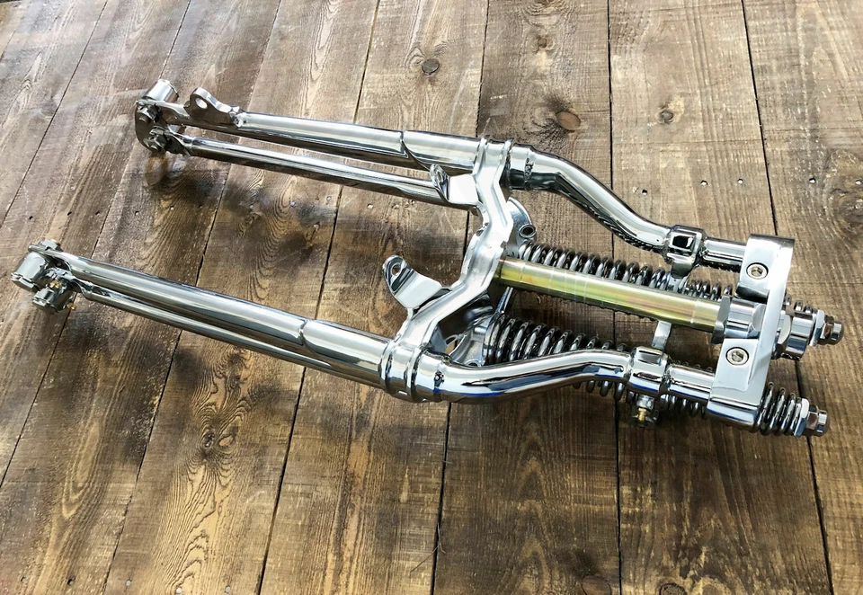 "Horquillas Springer antiguas vintage para Harley Bobber Chopper cromadas puerto grande 18" - Imagen 3 de 4