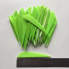 50PCS 3inch Fluorescent Green Parabolic Vanes Fletches Feathers Fletching RW LW