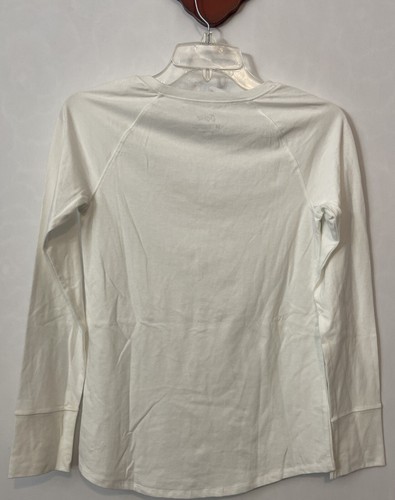 Justice Girls Size 14 White Long-Sleeved Cotton Blend Logo Shirt NWT! A6486 - Picture 2 of 4