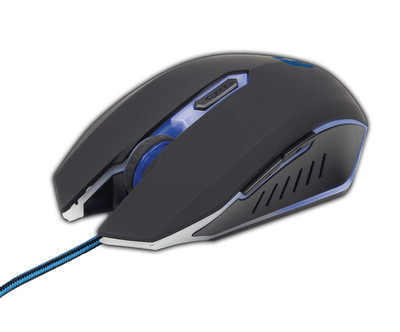 GAMING MOUSE 6 BUTTON BLUE WIRED OPTICAL ADJUSTABLE GEMBIRD MOUSE 2400 DPI