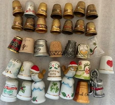CHOICE! Vintage Thimbles - Brass Ceramic Wood Schmid Singer Toledo Silver etc