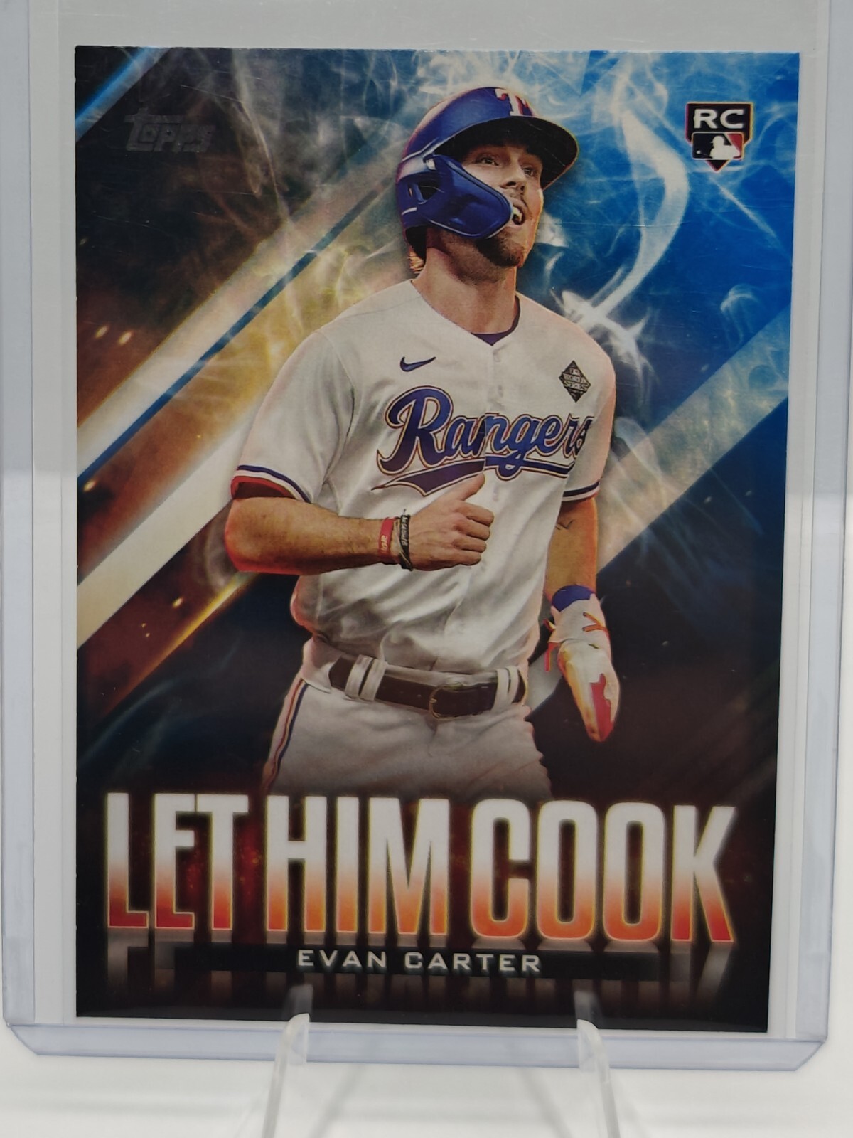 2024 Topps Update Evan Carter Let Him Cook Texas Rangers #LHC-16 Blue Parallel
