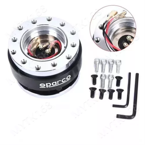 Sparco Steering Wheel Quick Release Hub Adapter Snap Boss Kit Booster pads Black - Bild 2 von 6
