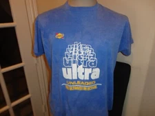 Vtg 90's Screen Stars Blue Sunoco Ultra Unleaded Gearhead Tie Dye T-shirt Fits L