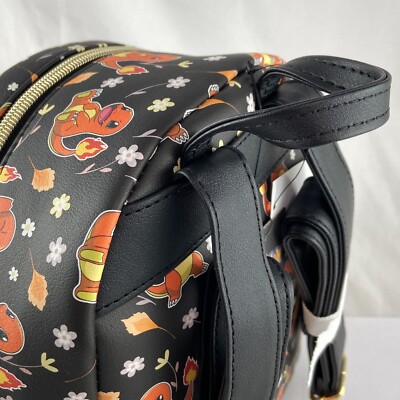 Loungefly Pokemon Mini Backpack Bag Black Orange Gold  display picture 3