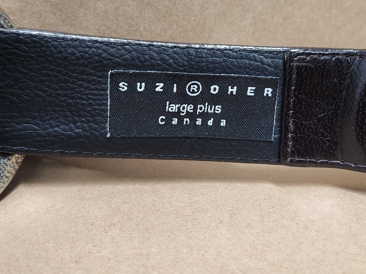 Vintage Suzi Roher Belt Women\'s Large Brown Leather Metal Links Stretchy Suzi Roher Chain Belt Belts for Women for sale | eBay main image 2