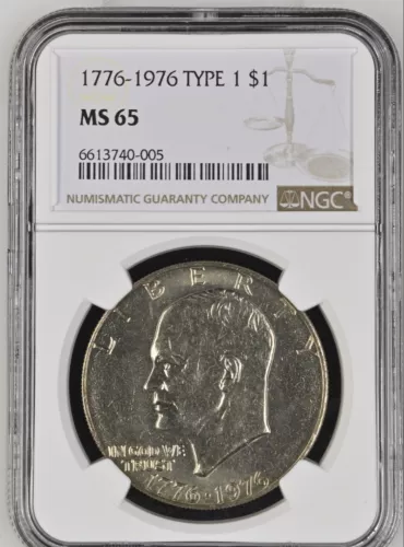 1776-1976 $1 Type1 Eisenhower  Dollar NGC MS65    6613740-005