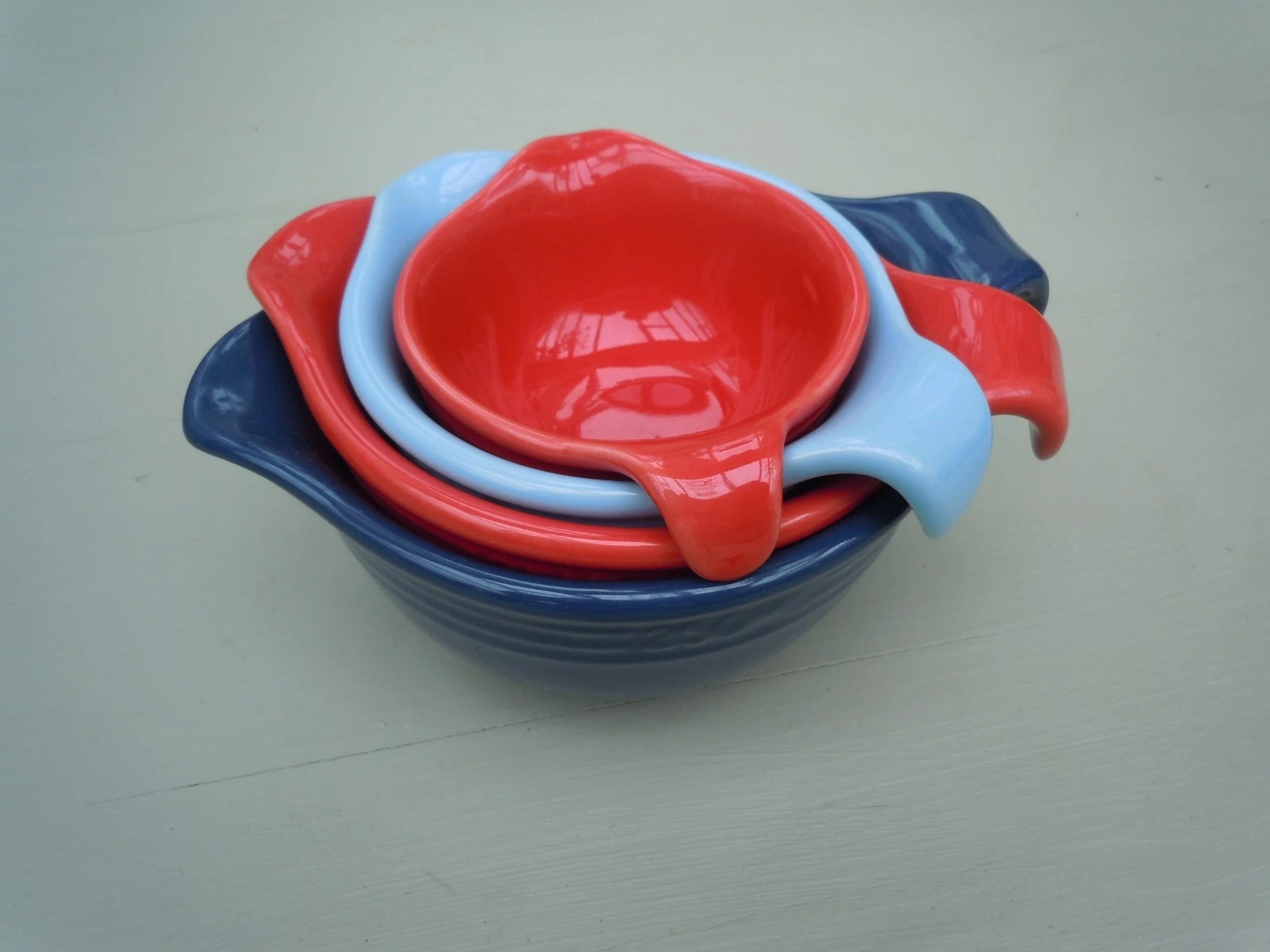 Jamie Oliver Ceramic Measuring Cups Set Stacking Cups Multicoloured