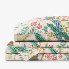Rifle Paper Co. Peacock Classic Smooth Sateen Bed Sheet Set