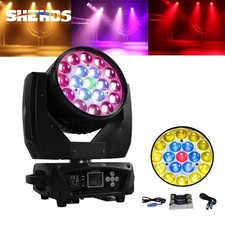 19x15W RGBW LED Wash Zoom Moving Head Stage Beam Lighting DJ Disco Bar