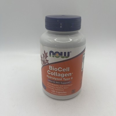 NOW FOODS BioCell Collagen Hydrolyzed Type II 120 Veg Capsules Exp. 03/2028