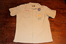 Boy Scouts of America BSA Men's Shirt Tan Medium Vented Poly Microfiber Glue Res