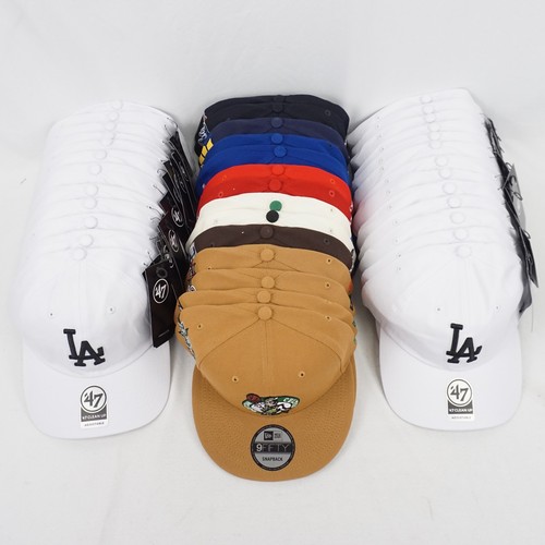 New Era & '47 Baseball Caps - LA Dodgers, Celtics, Angels & More Lot of 39