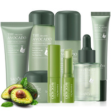 7Pcs Avocado Skincare Kit, Skin Care Gift Set with Facial Cleanser, Toner, Lotio