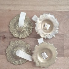 Gold Belly Dance Finger Cymbals Brass Set of 4 with Elastic Straps