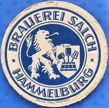 Alter Bierdeckel Brauerei Salch Hammelburg um 1950 mit Impressum