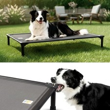 Sytopia 42'' Outdoor Elevated Dog Bed for Large Dogs, Chew-Proof Pet Camping ...