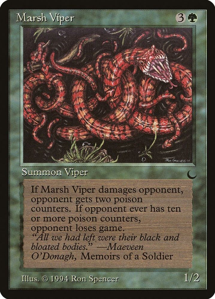 1994 Magic: The Gathering: The Dark - Marsh Viper (#81, Common, Lightly Played)